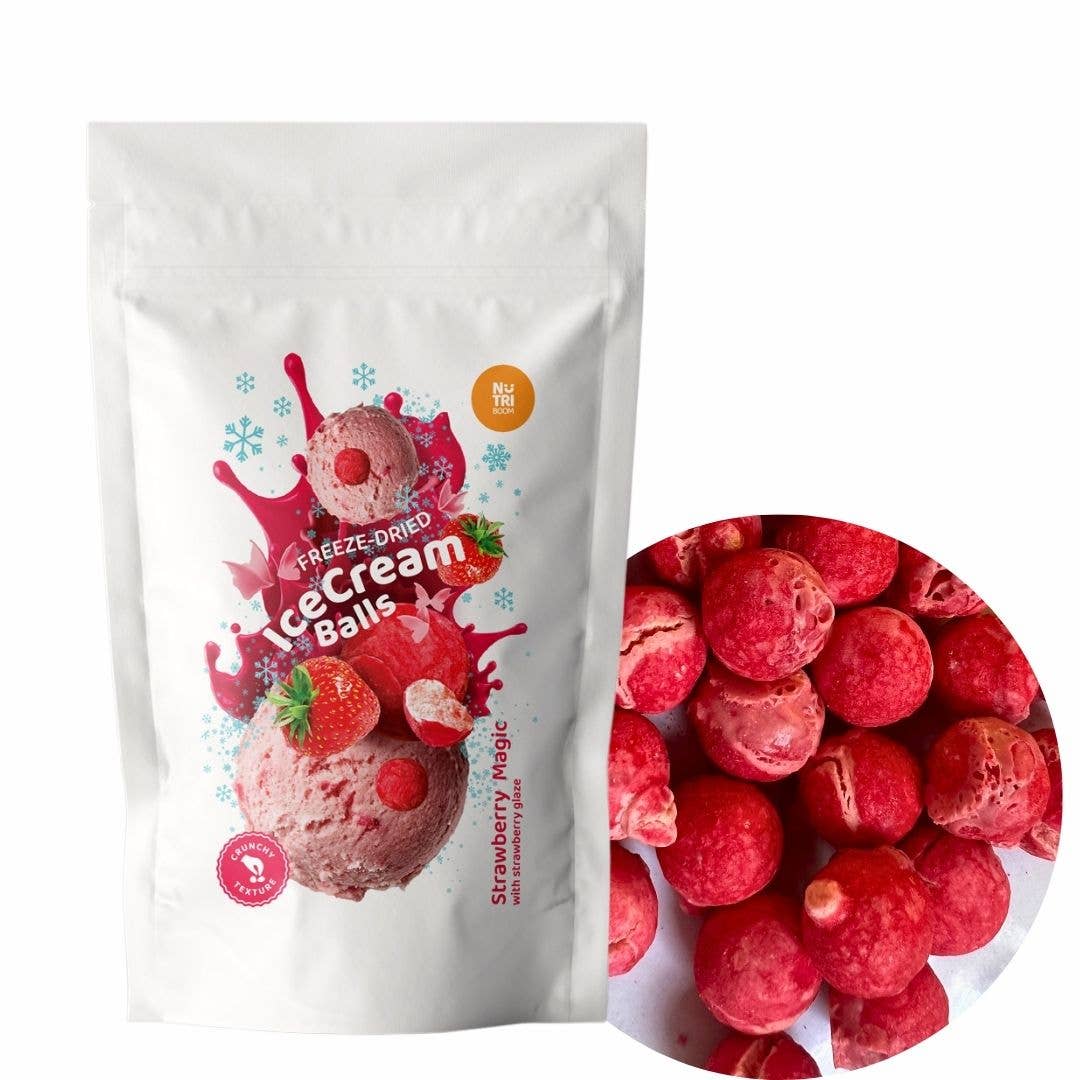 Frystorkade Glasskulor (Strawberry Magic) 45 gram