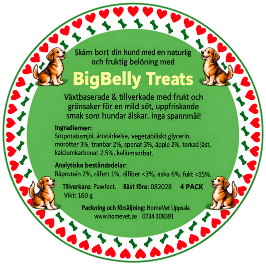 Big Belly – Fyllda Vegetariska Tuggbitar för Hundar 160 g