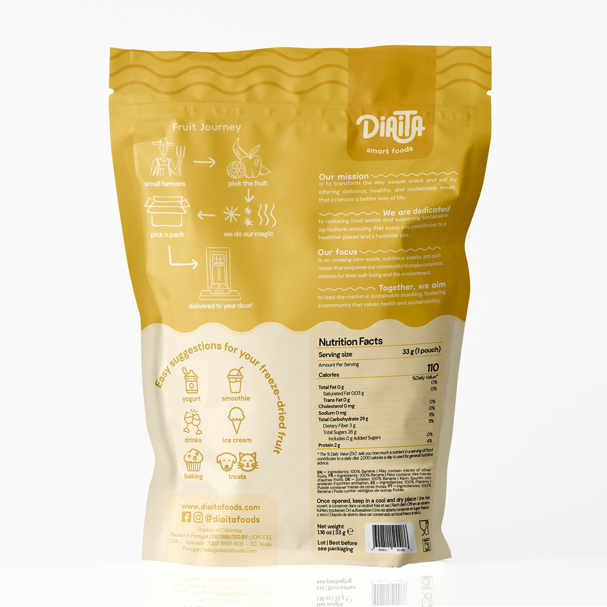 Frystorkad banan – fruktsnack 33g