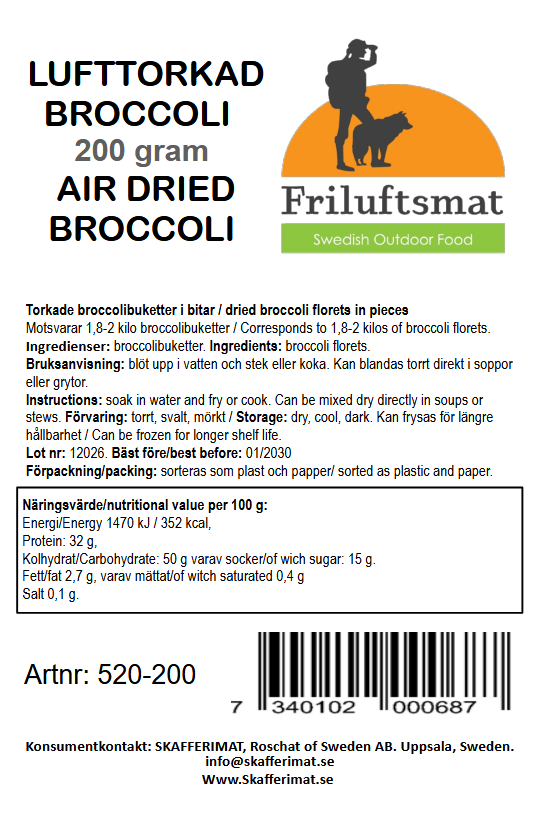 Lufttorkad Broccoli 200 gram