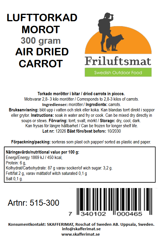 Lufttorkad Morot 300 gram