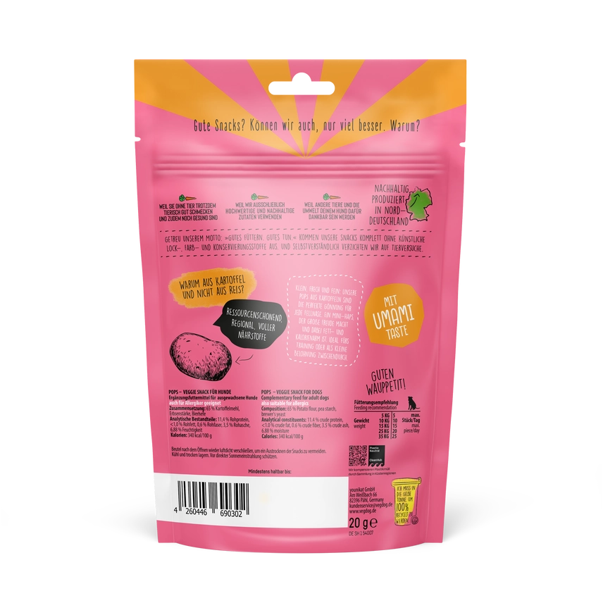 POPS – Sprø, lette potetgodbiter til hund 20 g