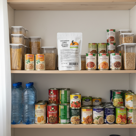 Beredskapslager med lufttorkad tomat