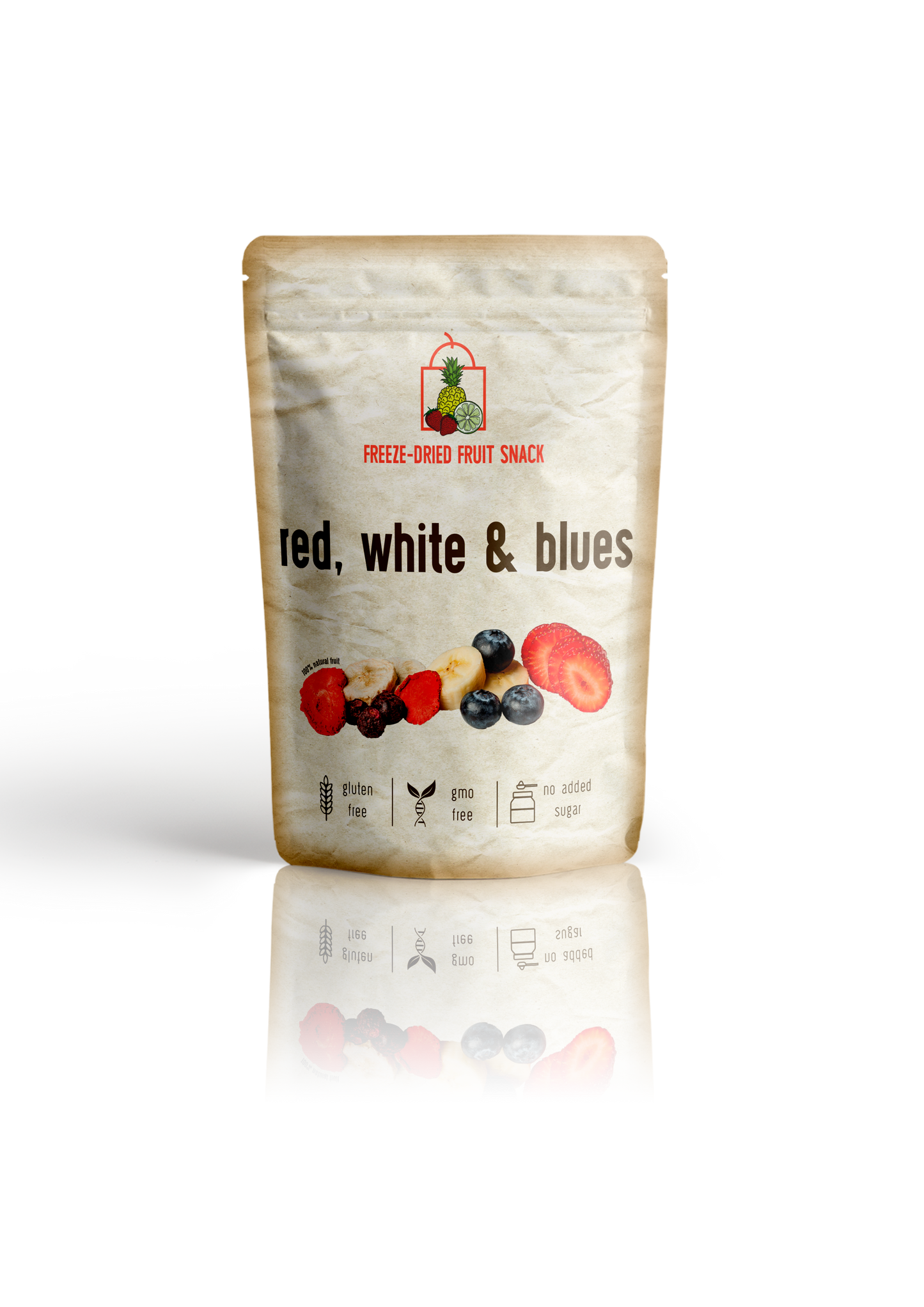 Frystorkad Fruktmix "Röd, Vit & Blå" (28g)