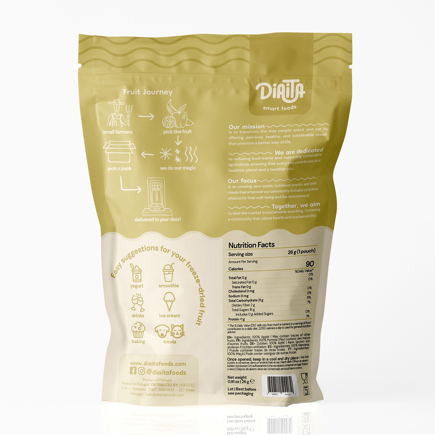 Frystorkade Äpplen 26g - 100% Naturliga