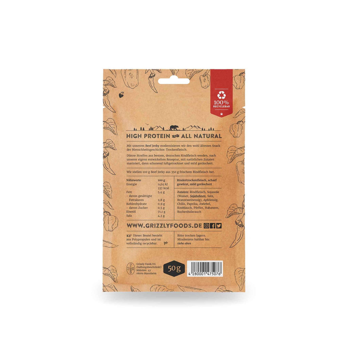 Beef Jerky Burn Baby Burn – 50 g