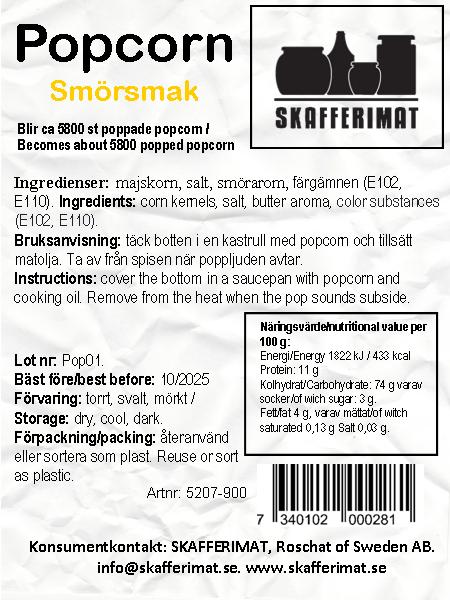 Popcorn Gourmet 900g (voin makuinen)