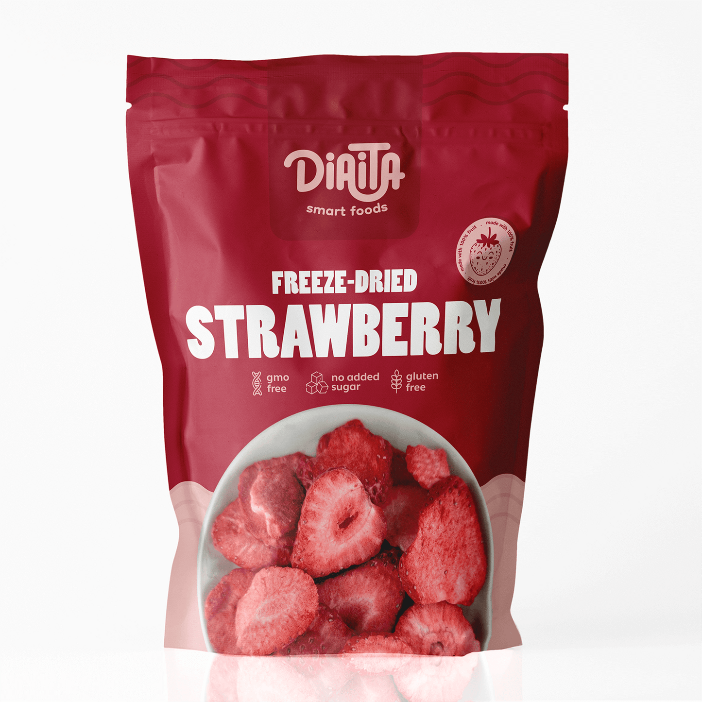 Frystorkade Jordgubbar | 100% Naturliga – Snackspåse 22g