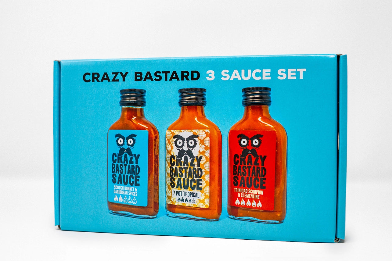 3-Set (Karibisk låda) Hot Sauce Pack