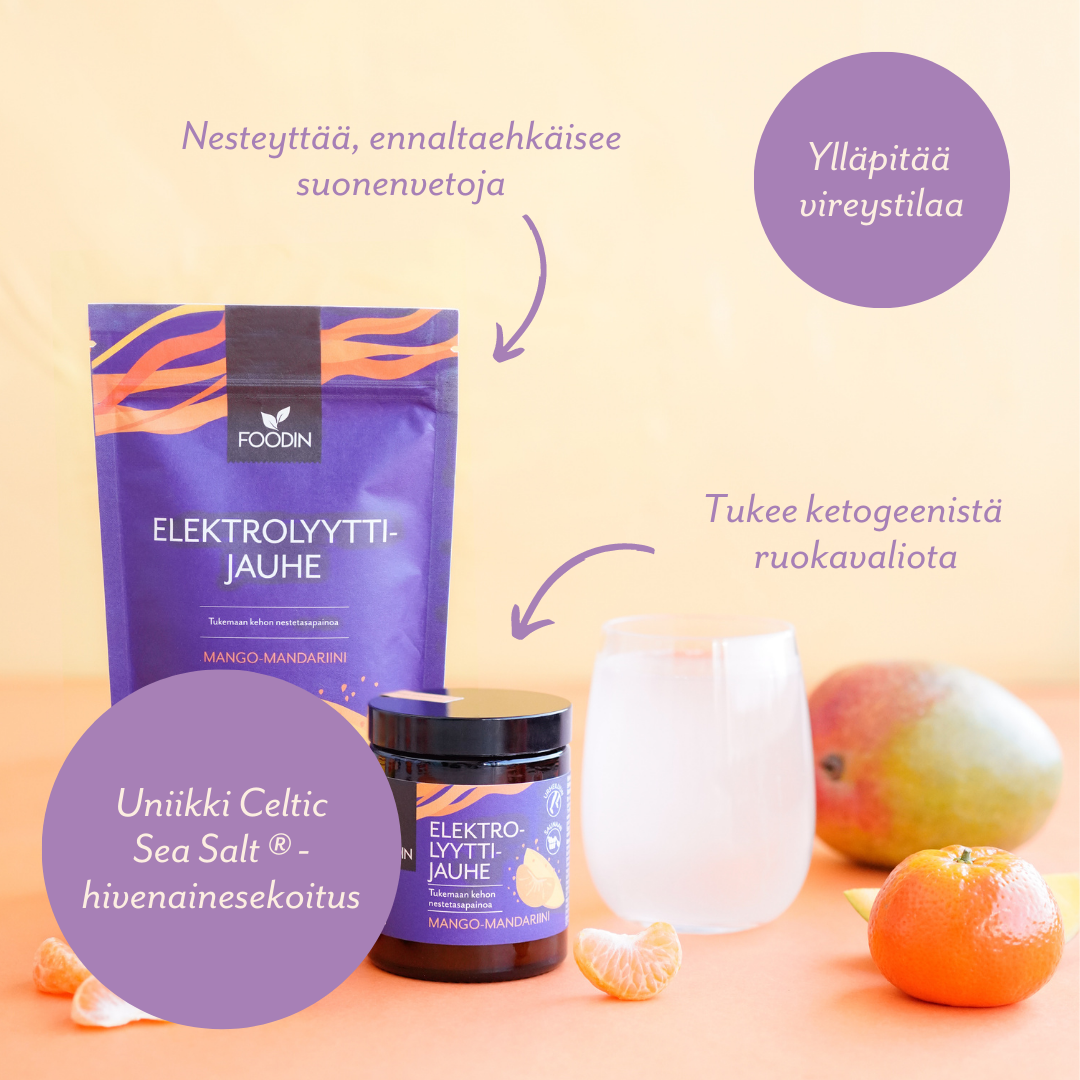 Elektrolyyttijauhe, mango-mandariinimaku, 240 g