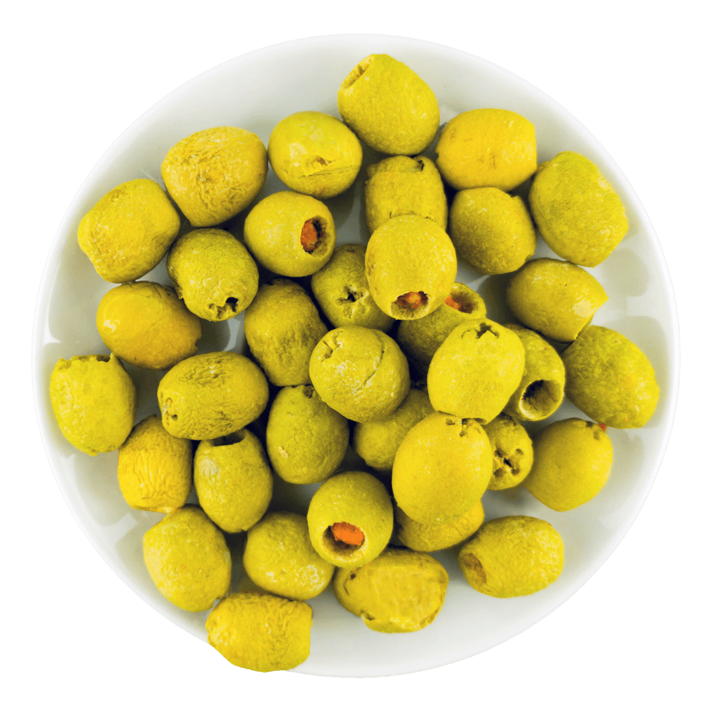 Frystorkade Gröna Oliver Fyllda Med Chilipasta (Saltade) 25g