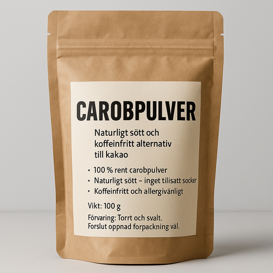 Carobpulver - naturligt sött och koffeinfritt alternativ till kakao