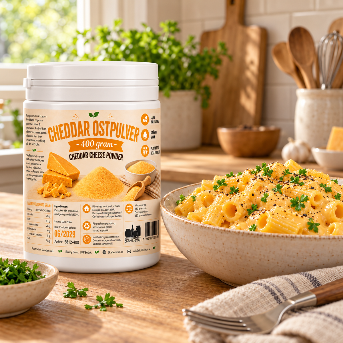 Cheddar Ostpulver | Äkta cheddarost med lång hållbarhet