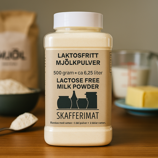 Laktoositon maitojauhepurkki