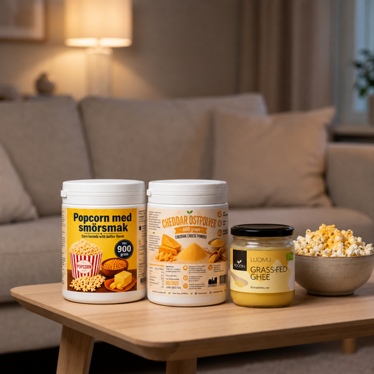 Filmkvällspaketet - popcorn med ghee & cheddar
