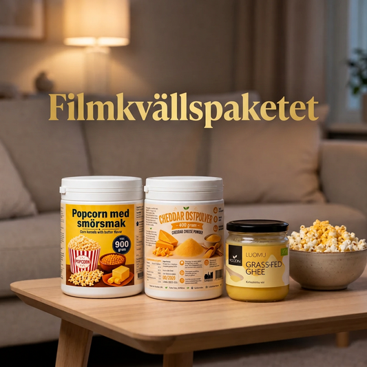 Filmkvällspaketet - popcorn med ghee & cheddar
