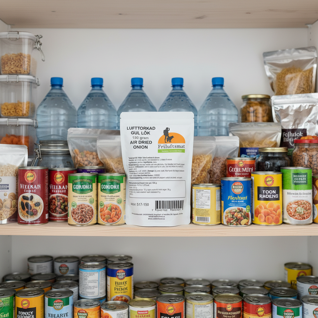 Beredskapslager med lufttorkad lök