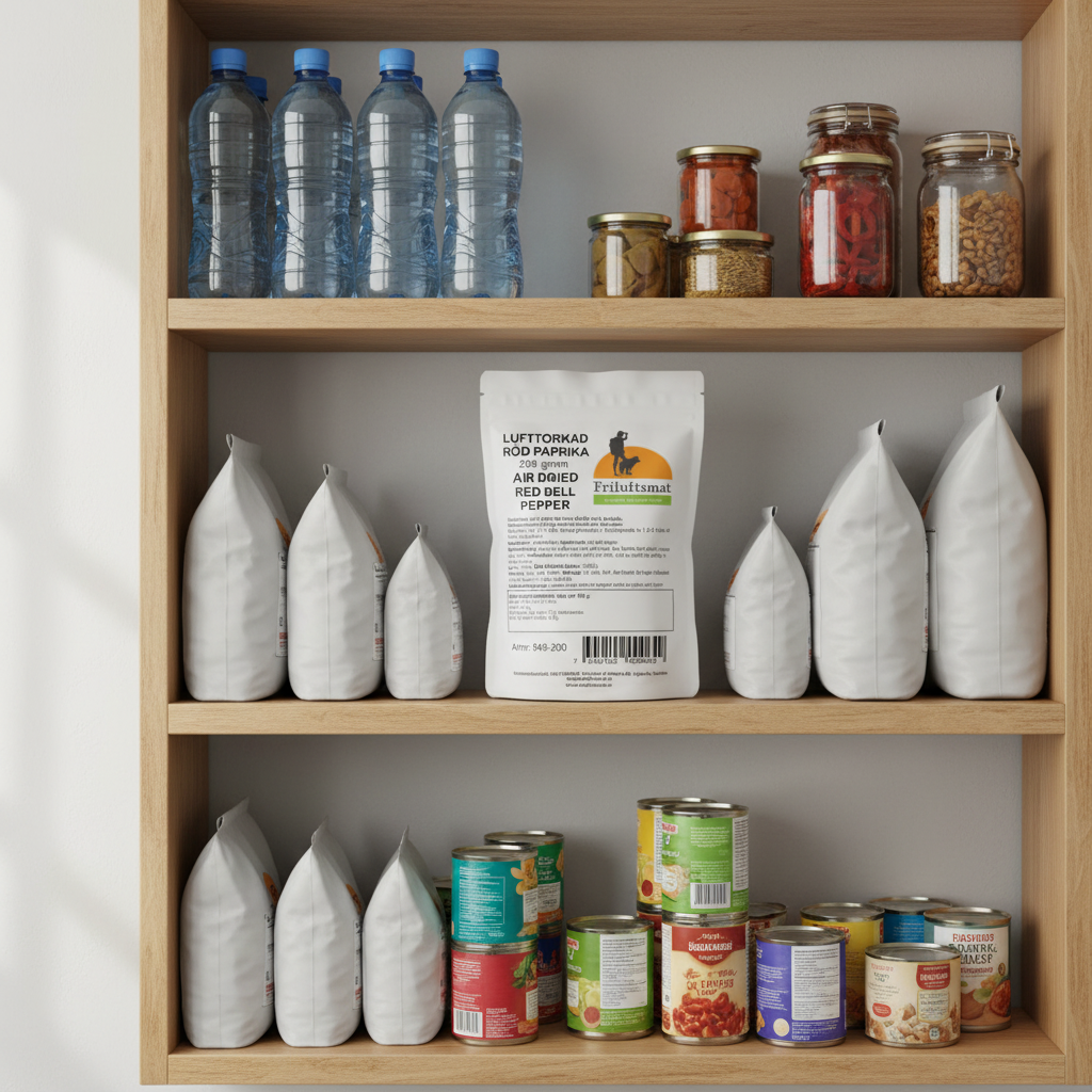 Beredskapslager med lufttorkad paprika