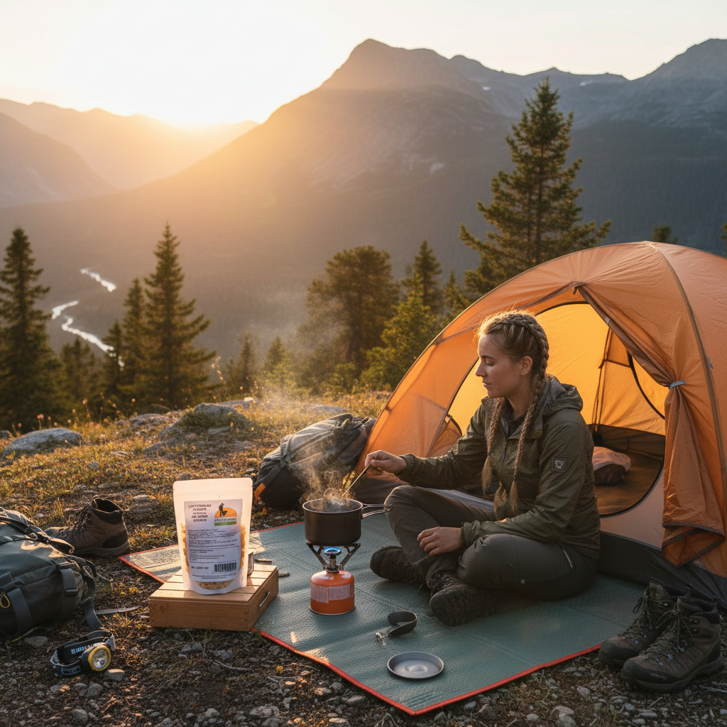 Camping med lufttorkad potatis
