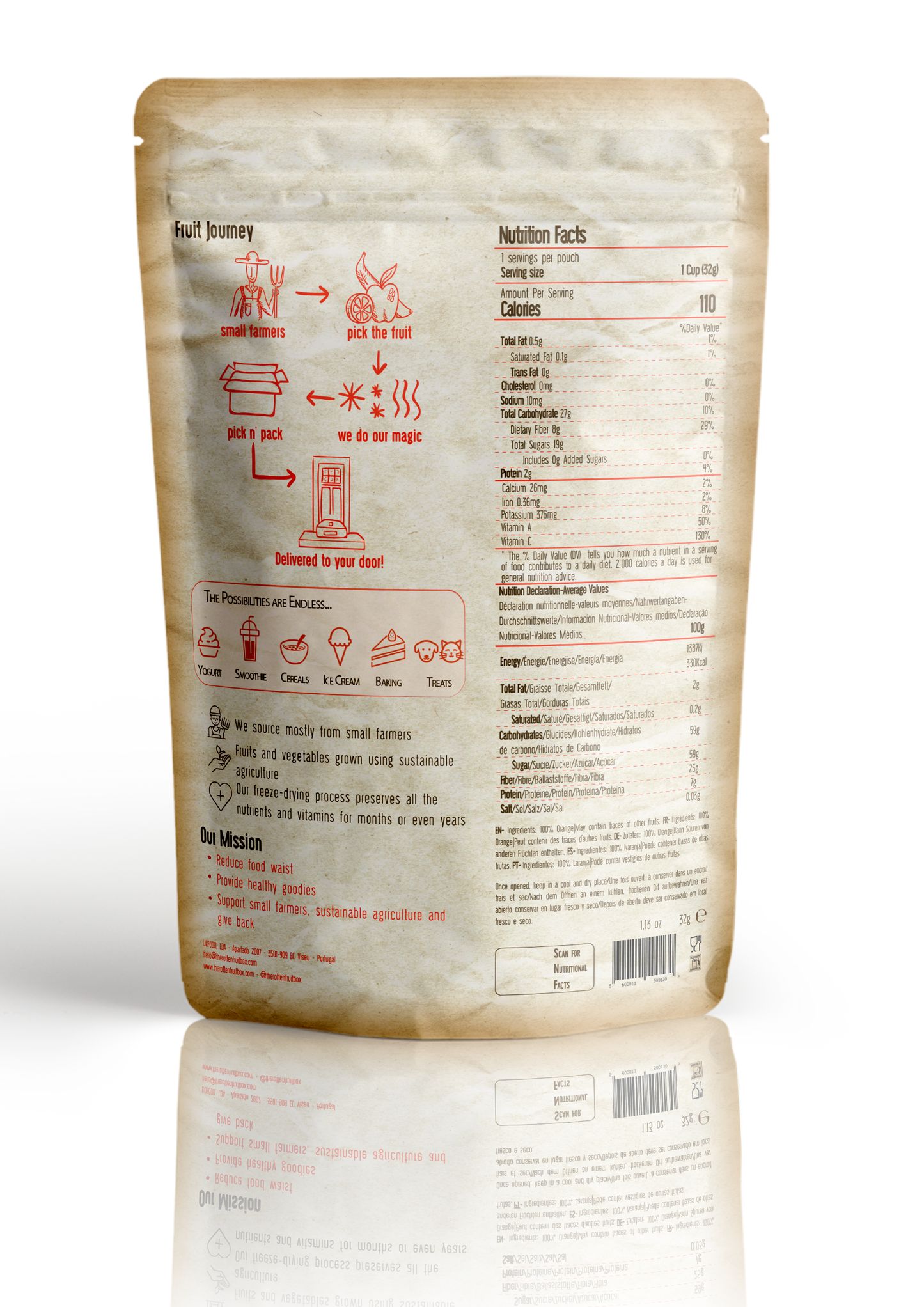 Frystorkad Apelsin Med Skal (32g)