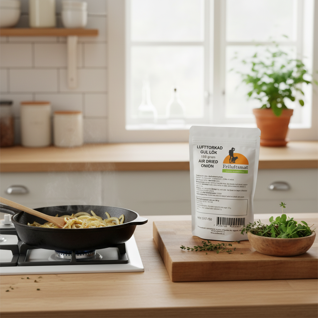 Hemmabruk med lufttorkad lök