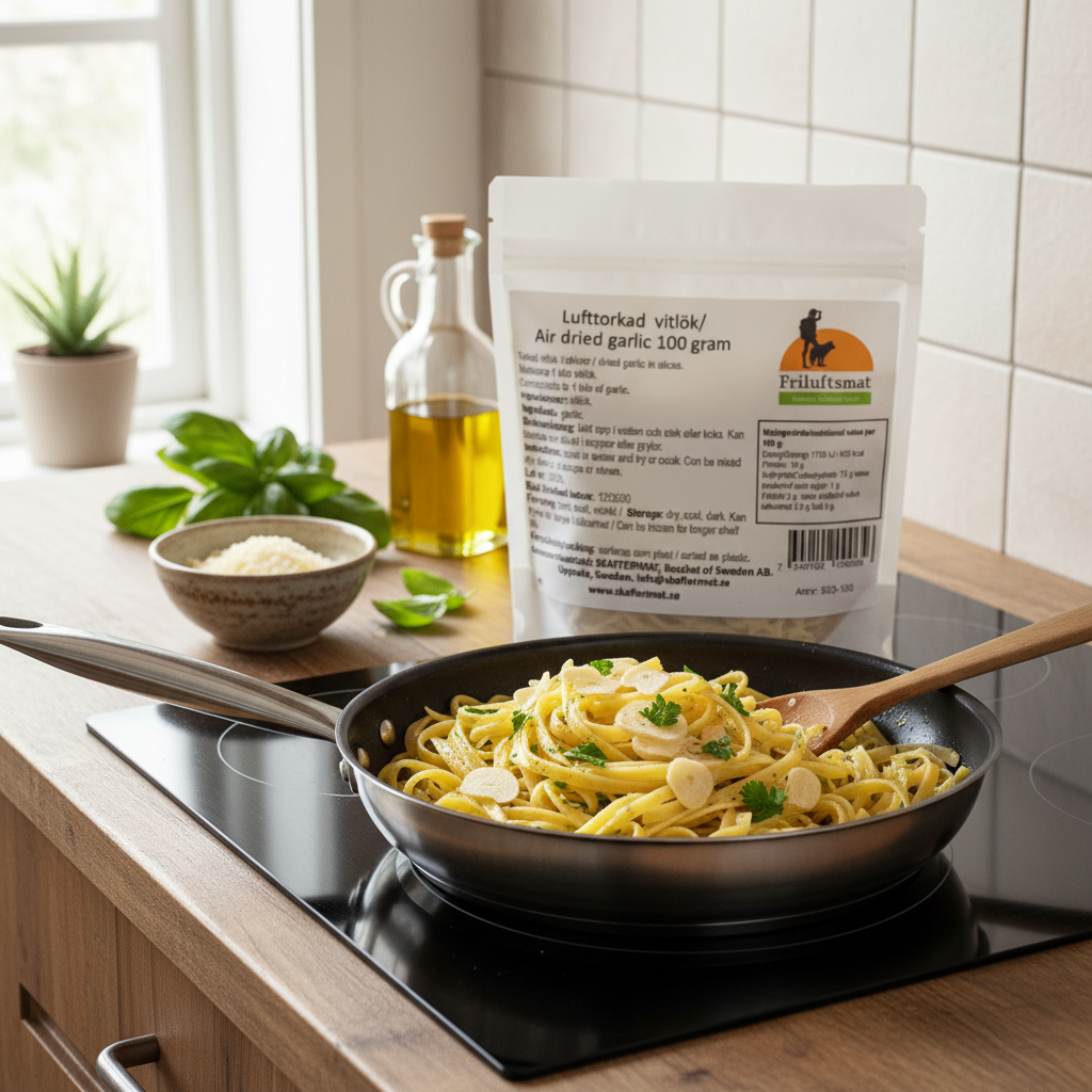 Hemmabruk med lufttorkad vitlök