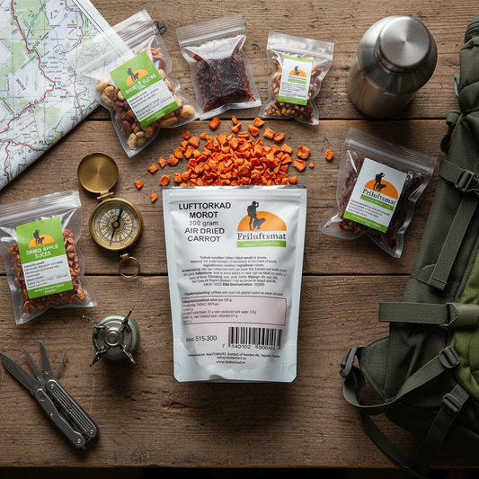 Vandringsutrustning med lufttorkad morot