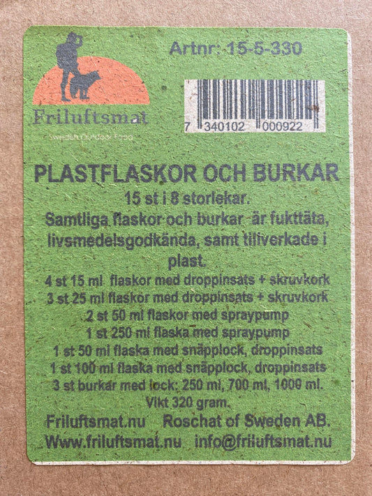 Plastflaskor & Burkar Paket (15 st)